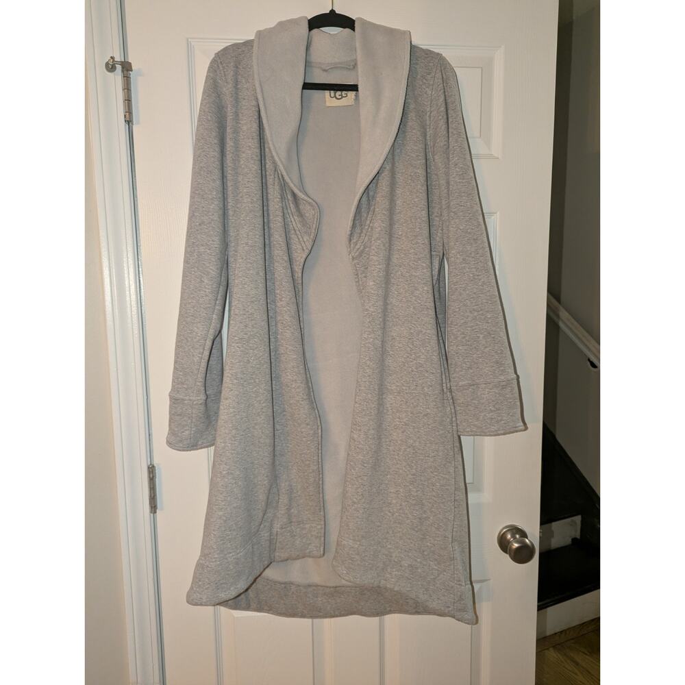 UGG Australia Women's Medium Gray Plush Fleece Bathrobe - Picture 2 of 5